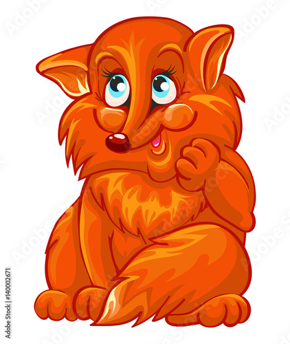 Cartoon fox, vector illustration