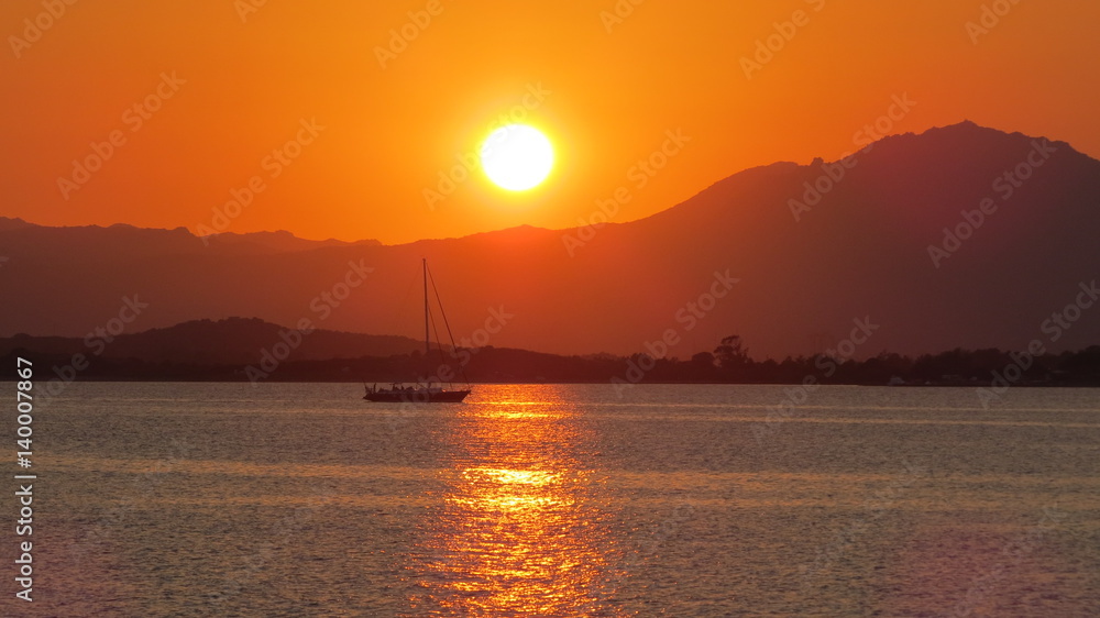 Sunset & boat