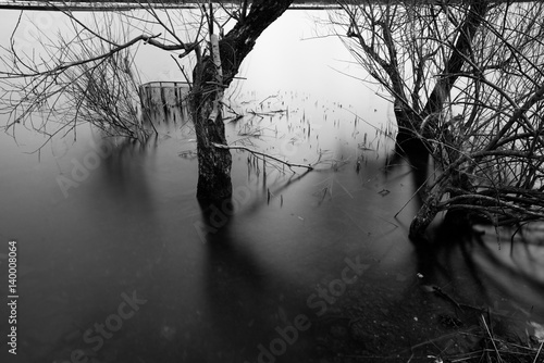 Yogo lake look like mirror,Nagahama city,Shiga,tourism of japan photo