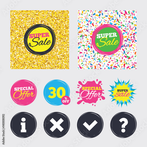 Information icons. Question FAQ symbol.