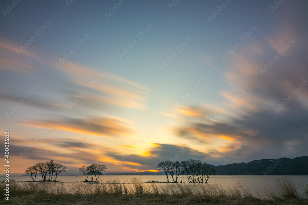 Obraz premium Kohoku area at Biwa lake,Nagahama city,Shiga,tourism of japan