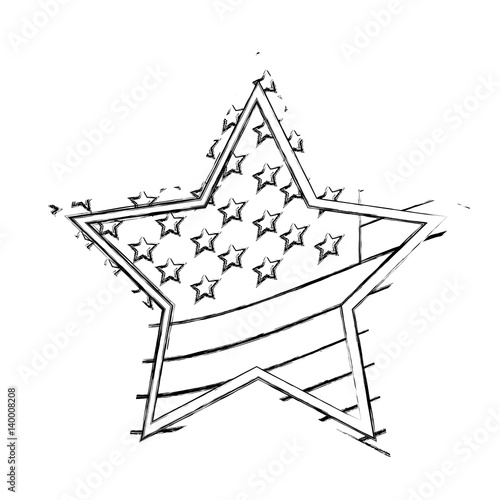 blurred silhouette star usa flag design vector illustration