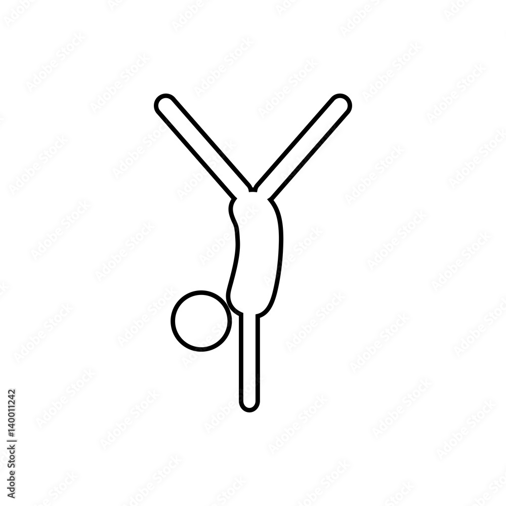 eps10 vector thin line Artistic Gymnastics Floor exercise sport icon. Summer sport pictogram for web, print. Black athlete sign isolated on gray. Hand drawn competition symbol. Graphic design clip art eps10 vector thin line Artistic Gymnastics Floor exercise sport icon. Summer sport pictogram for web, print. Black athlete sign isolated on gray. Hand drawn competition symbol. Graphic design clip art