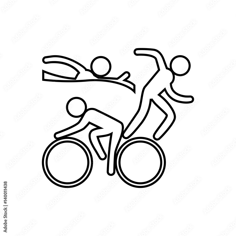 Fotografie eps10 vector thin line Triathlon sport icon