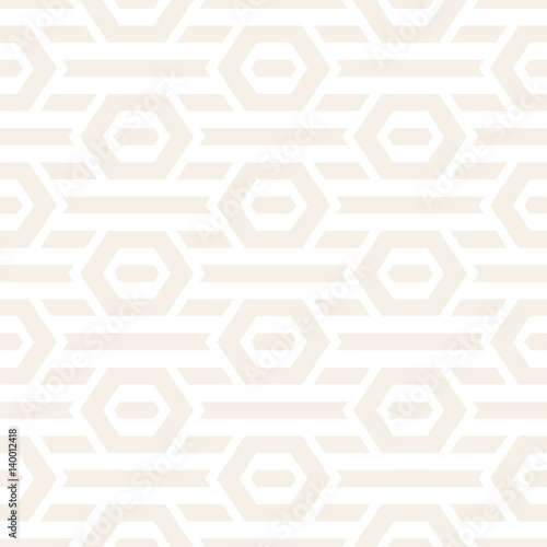 Vector Seamless Pattern. Repeating Lattice Abstract Background. Linear Grid From Striped Hexagonal Elements.