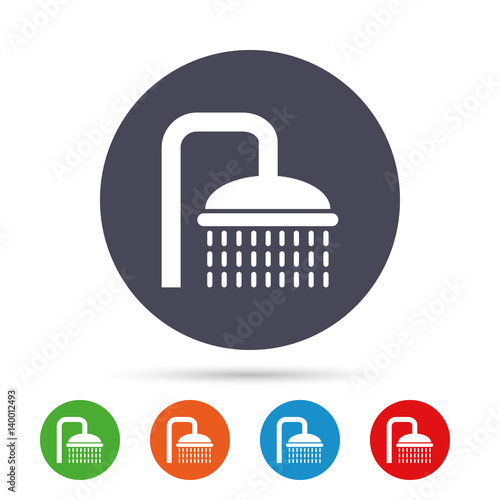 Shower sign icon. Douche with water drops symbol.