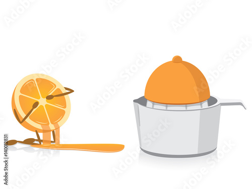 Half Orange Crying Over Squeezed Half Orange