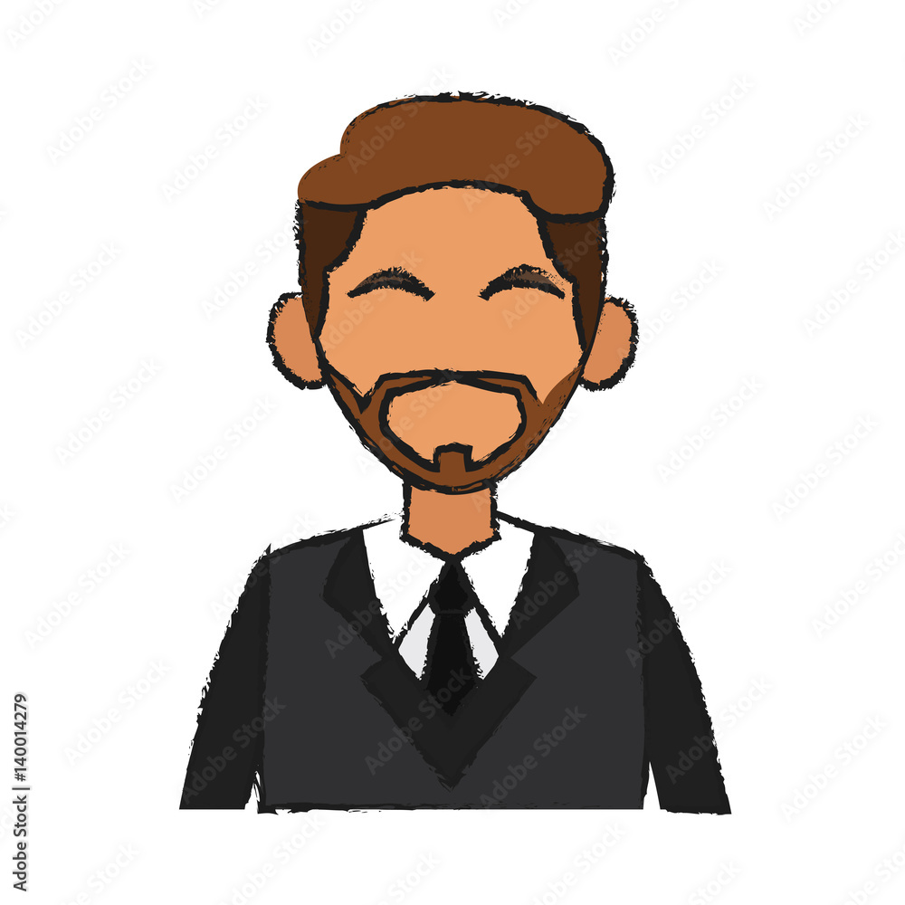 businessman cartoon icon over white background. colorful design. vector illustration