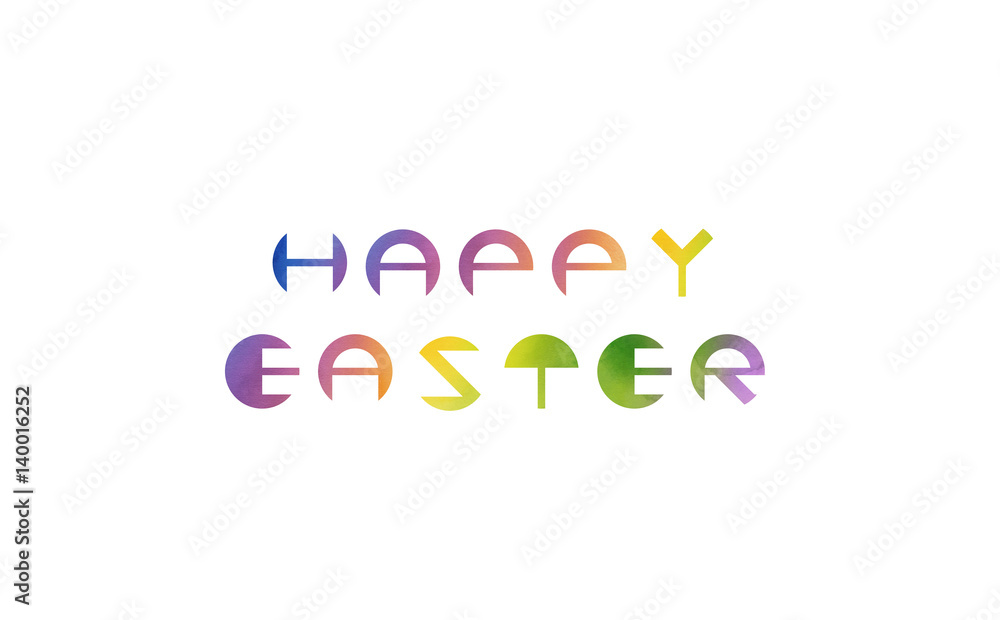 Designed round fonts saying happy easter with watercolor texture. Designed round fonts saying happy easter with watercolor texture.