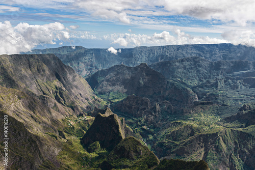 cirque of mafate, highland of the réunion island , view from maïdo summit.