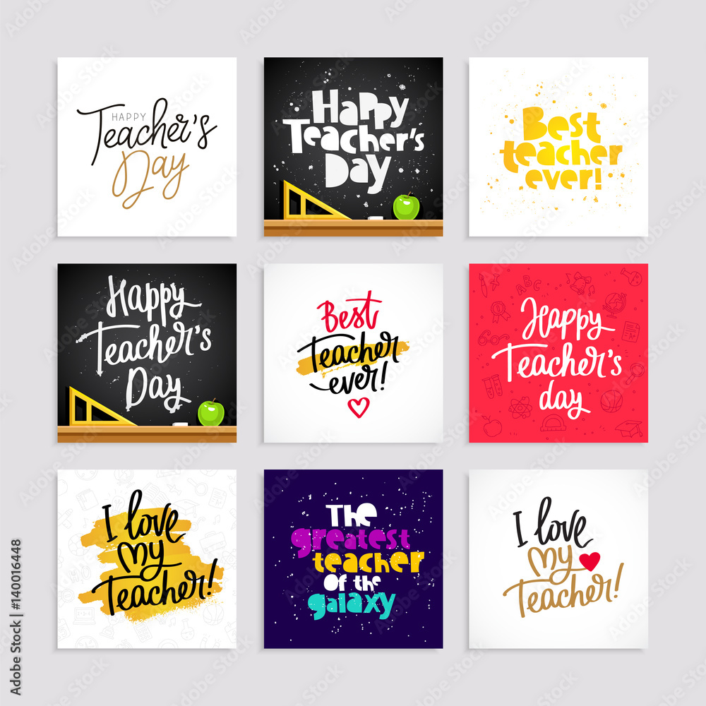 Set of postcards for the Teacher's Day