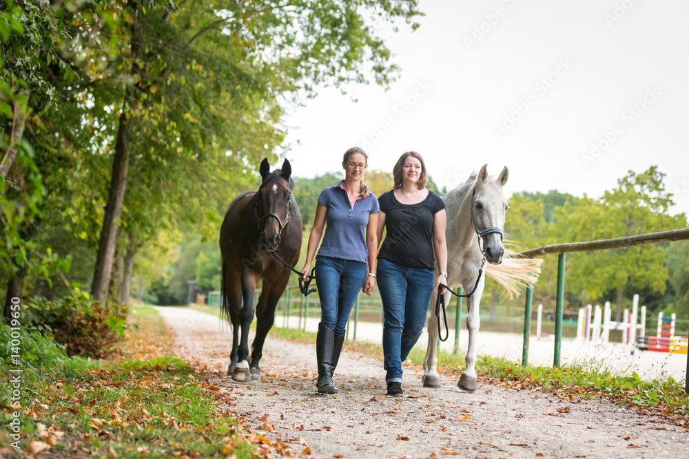 Fotografie Friends With Their Horses