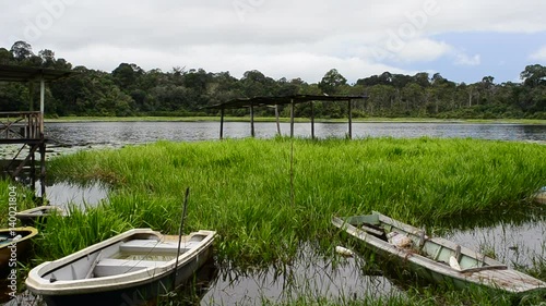 A view of abandoned boats in Merimbun park Brunei Darussalam photo