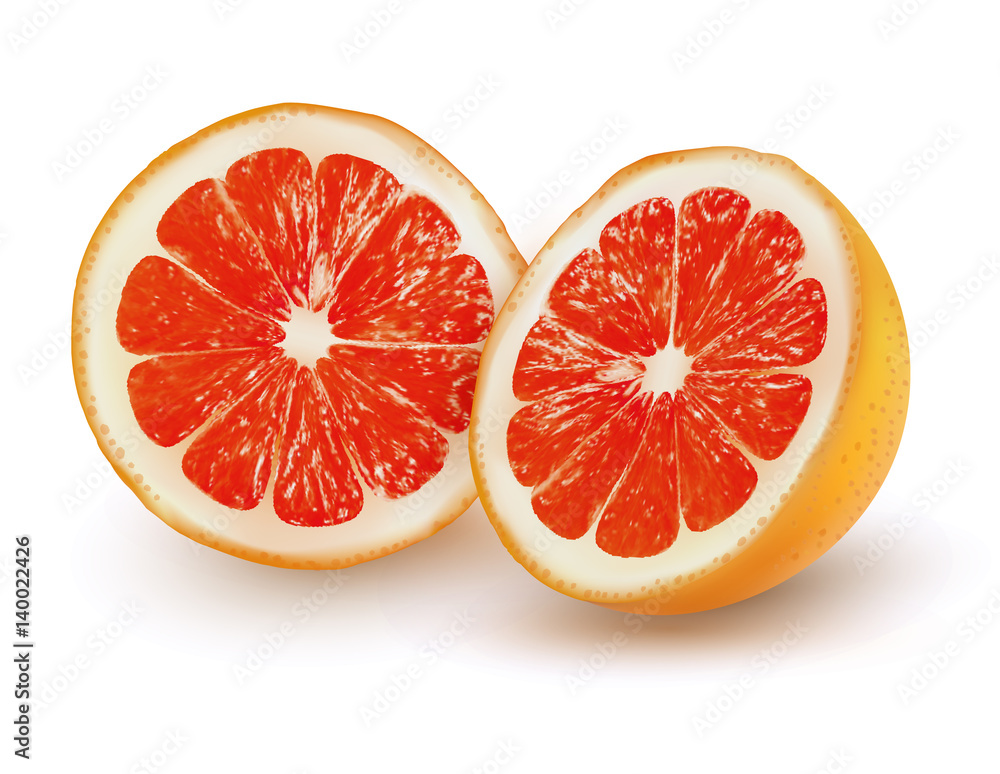 The ripe grapefruit on a transparent background. Vector. The ripe grapefruit on a transparent background. Vector.