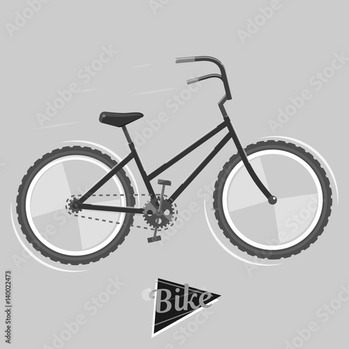 Fototapeta Naklejka Na Ścianę i Meble -  Black and white bike. Cycling concept. Bicycle. Vector bright illustration. Trendy style for graphic design, logo, Web site, social media, user interface, mobile app.