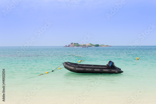 The Inflatable boat as beach theme