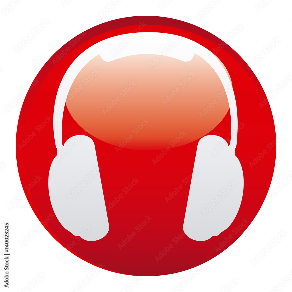red headphone emblem icon, vector illustraction design red headphone emblem icon, vector illustraction design
