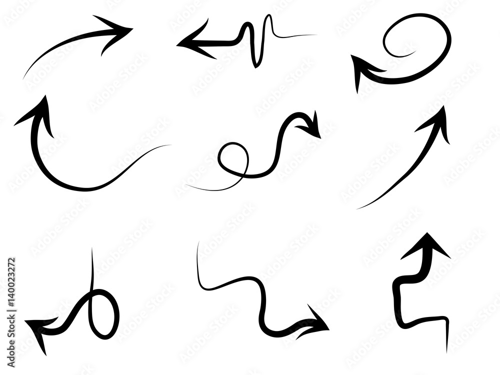 Doodle arrows black.Drawn doodle arrows black. Doodle arrows black.Drawn doodle arrows black.
