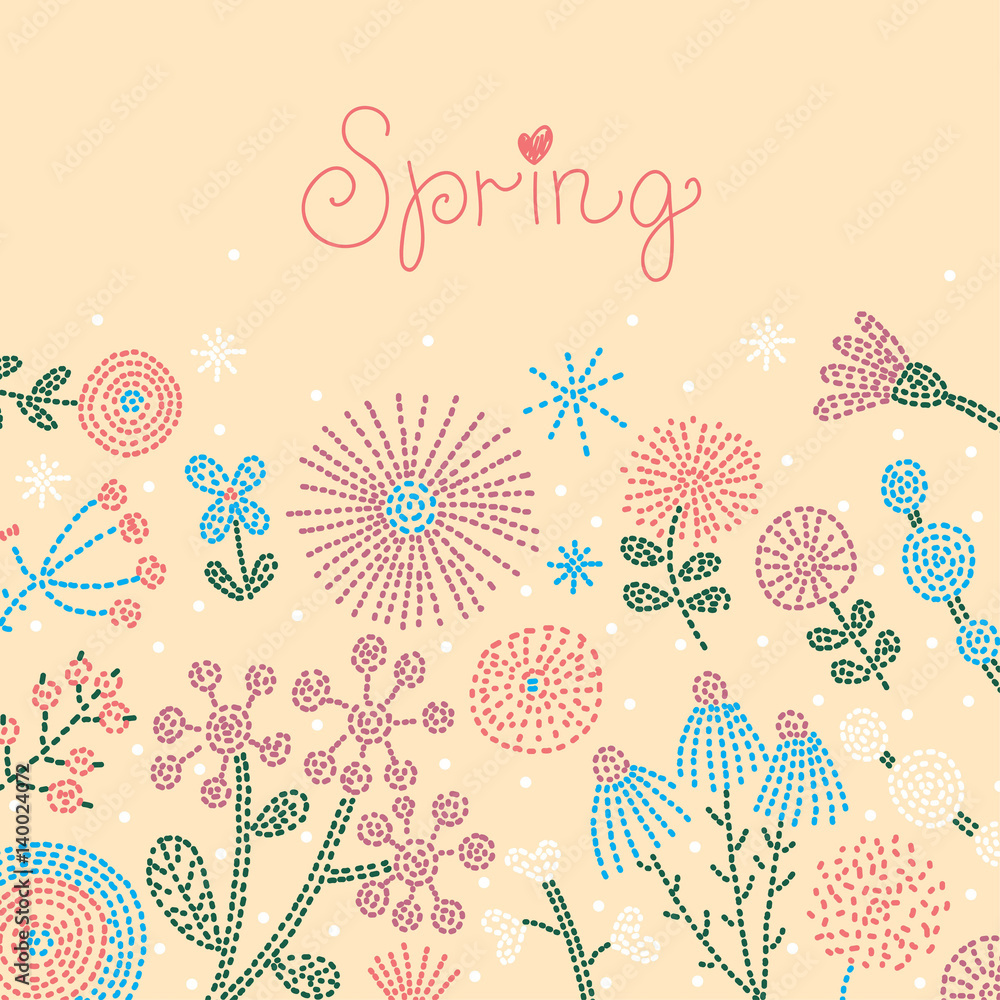 Flowers postcard. Retro background. Flowers postcard. Retro background.
