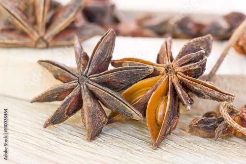 Close up Star anise seed