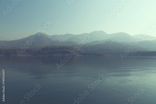 Fototapeta Naklejka Na Ścianę i Meble -  Kaeng Kor is big lake which surrounded by mountains