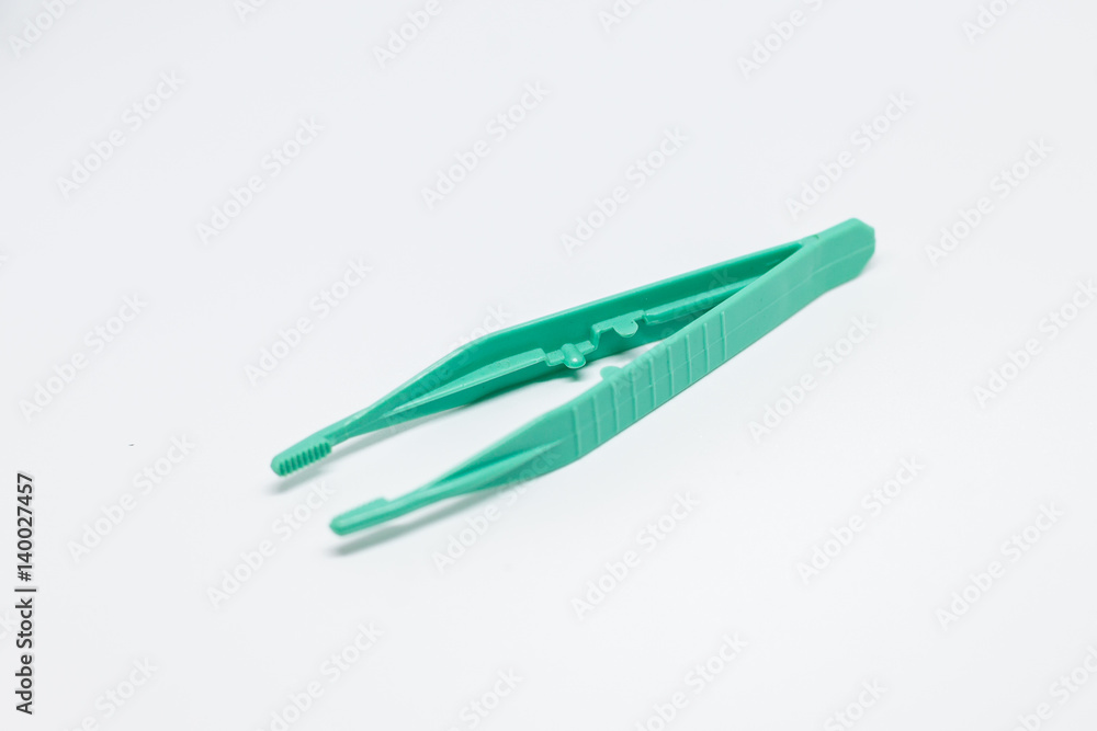 Green pliers for first aid on white background, Isolate Pliers Green pliers for first aid on white background, Isolate Pliers