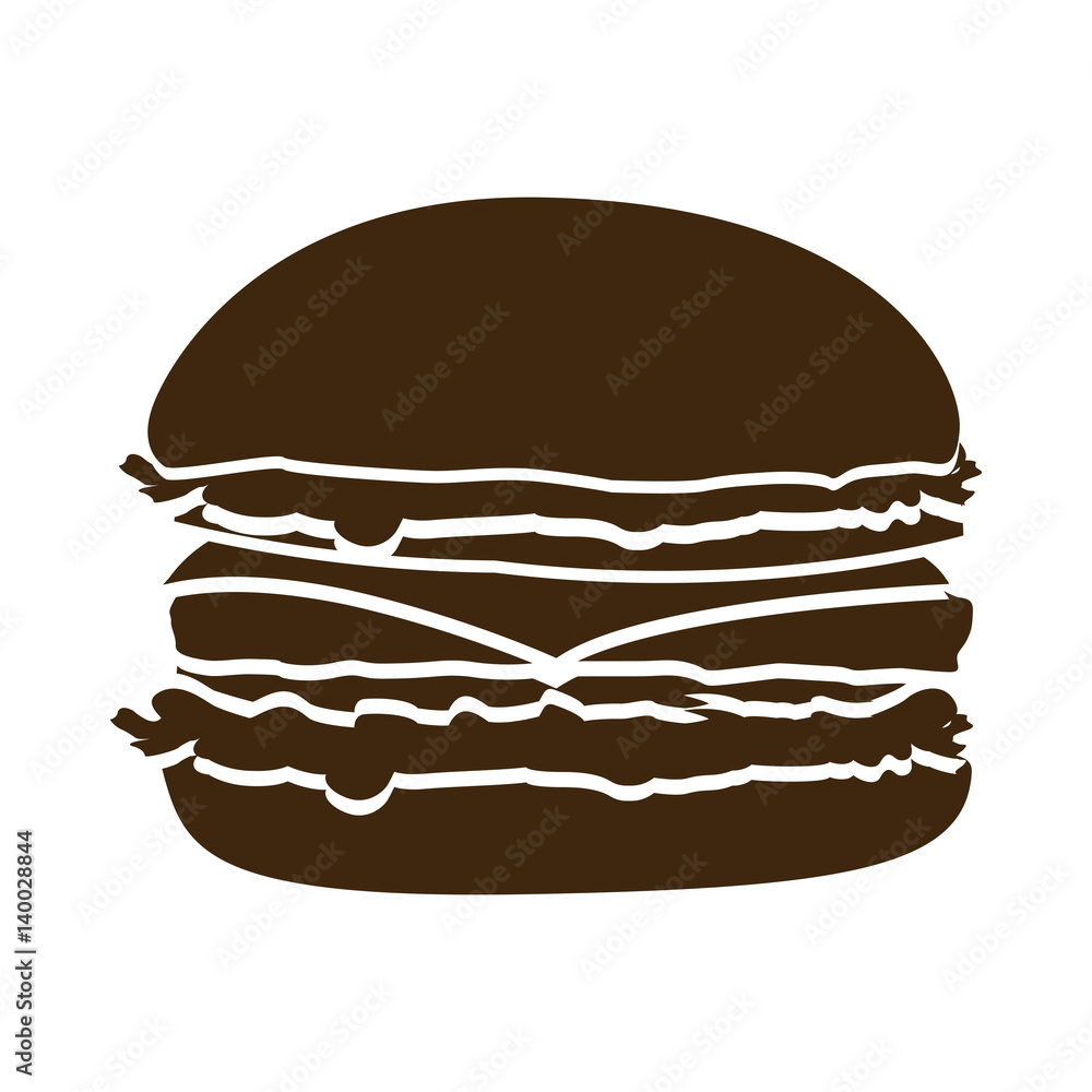 brown hamburger fast food icon, vector illustraction design