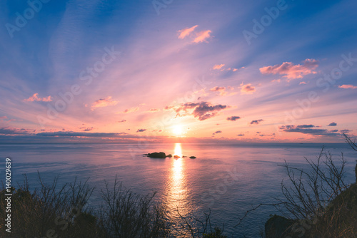 Canvas-taulu Sunrise of Kumano-nada Sea,in Nachi-katsuura,Wakayama,Japan