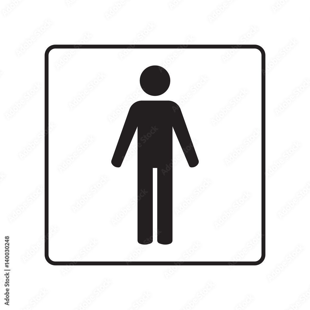 men toilet sign isolated vector men toilet sign isolated vector