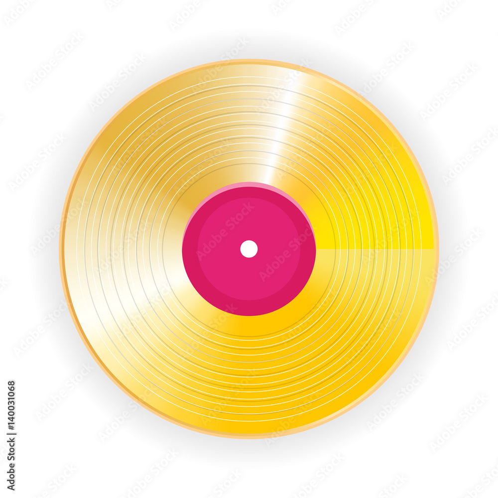 Golden vinyl. Lp gold template design element Golden vinyl. Lp gold template design element
