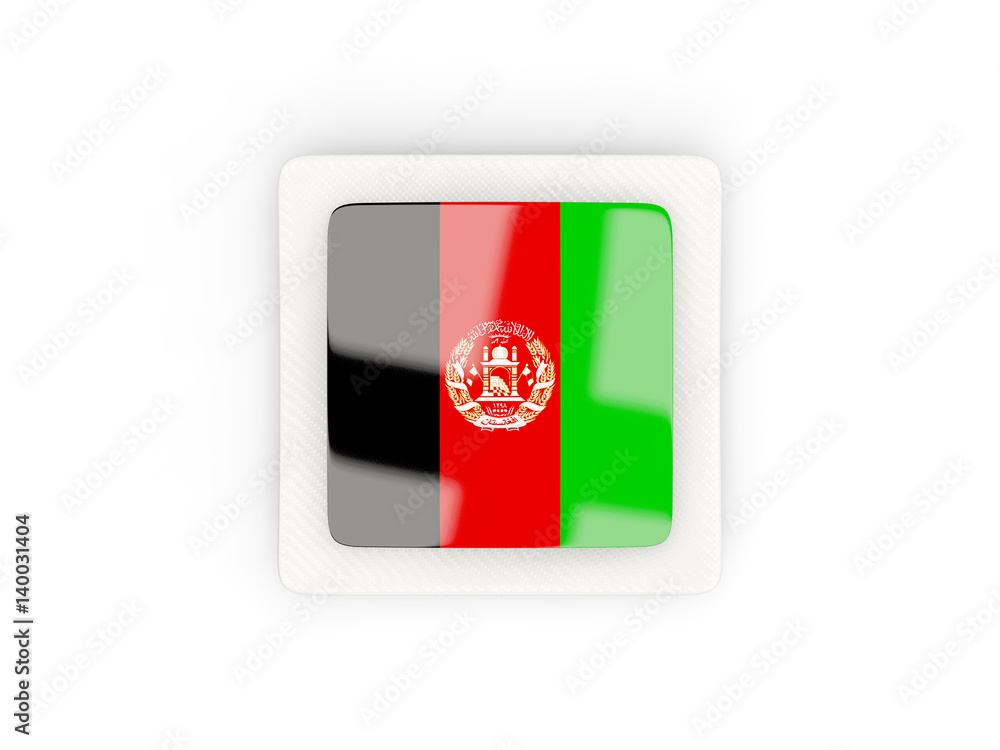 Square carbon icon with flag of afghanistan Square carbon icon with flag of afghanistan
