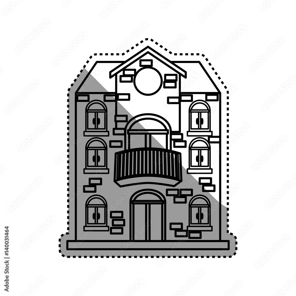 Fototapeta premium Big house real estate icon vector illustration graphic design