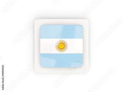 Square carbon icon with flag of argentina