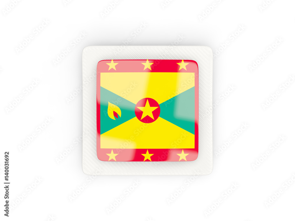 Square carbon icon with flag of grenada Square carbon icon with flag of grenada