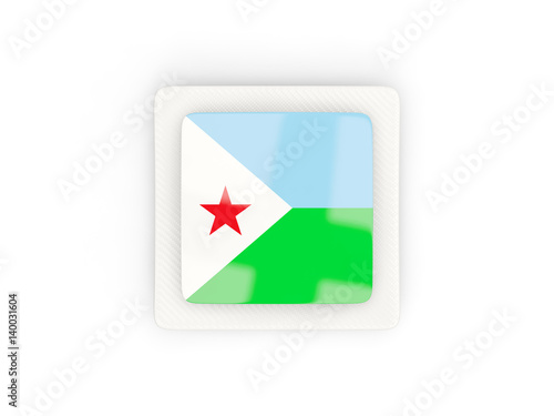 Free Download Square carbon icon with flag of djibouti - GFXLoad