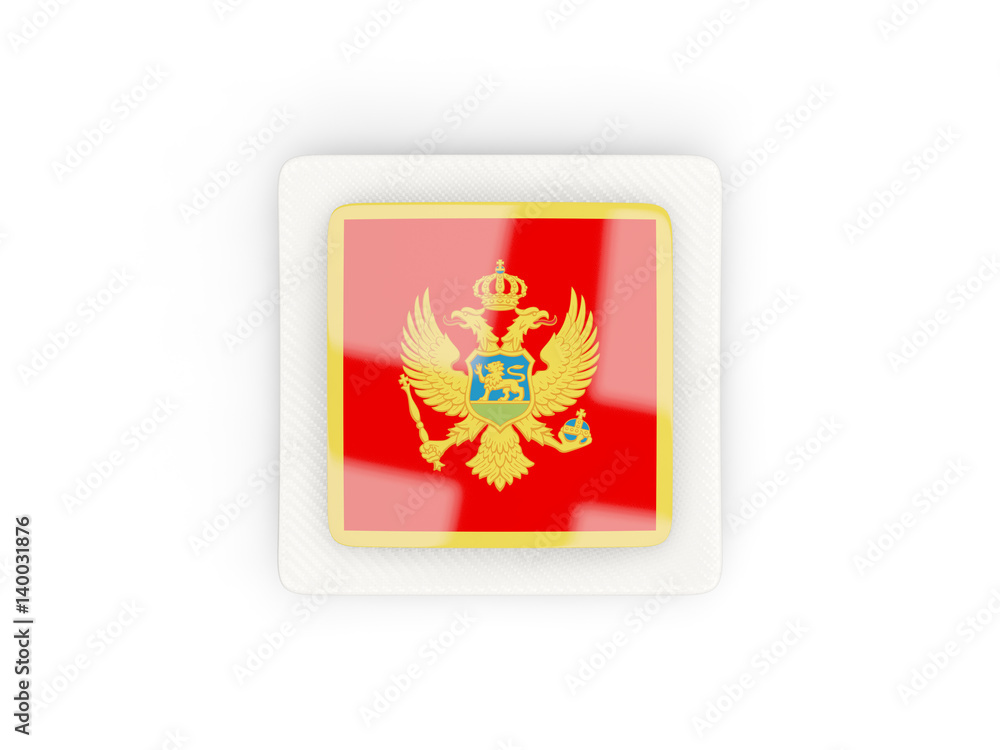 Square carbon icon with flag of montenegro Square carbon icon with flag of montenegro