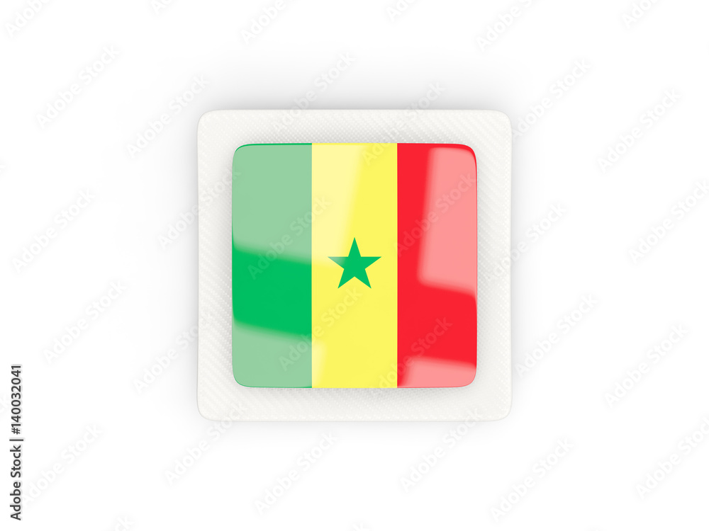 Square carbon icon with flag of senegal Square carbon icon with flag of senegal