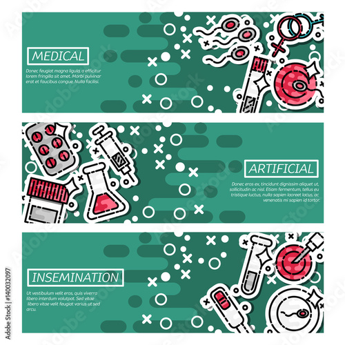 Set of Horizontal Banners Artificial insemination