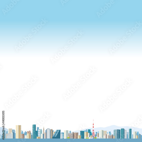 東京　町並みイラスト