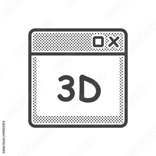 dotted 3D print window icon