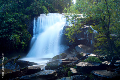 Waterfall  Rainforest Intanon National Park  Chiangmai province  North of Thailand