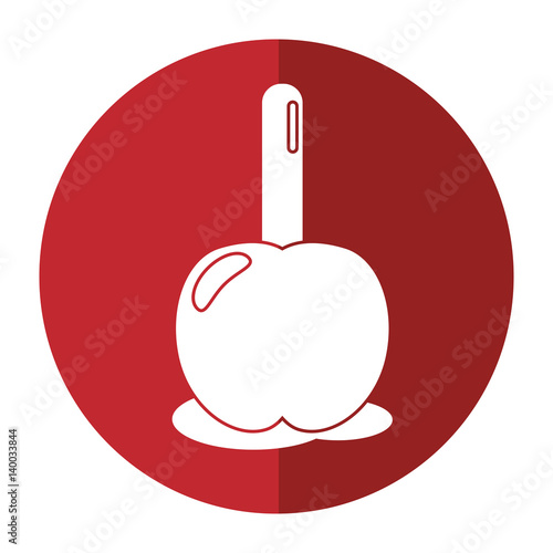 candy apple with stick shadow vector illustration eps 10