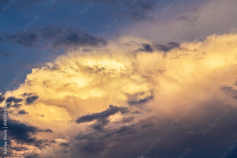 sunset light and cloud