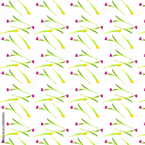 Abstract pattern of flowers tulips for fabrics  print