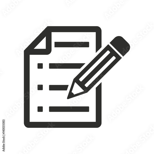 Clipboard pencil - vector icon.