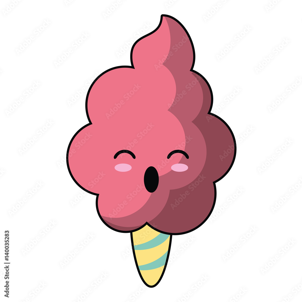 kawaii sweet cotton candy vector illustration eps 10 Stock Vector ...