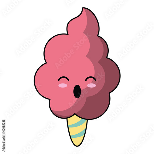 kawaii sweet cotton candy vector illustration eps 10