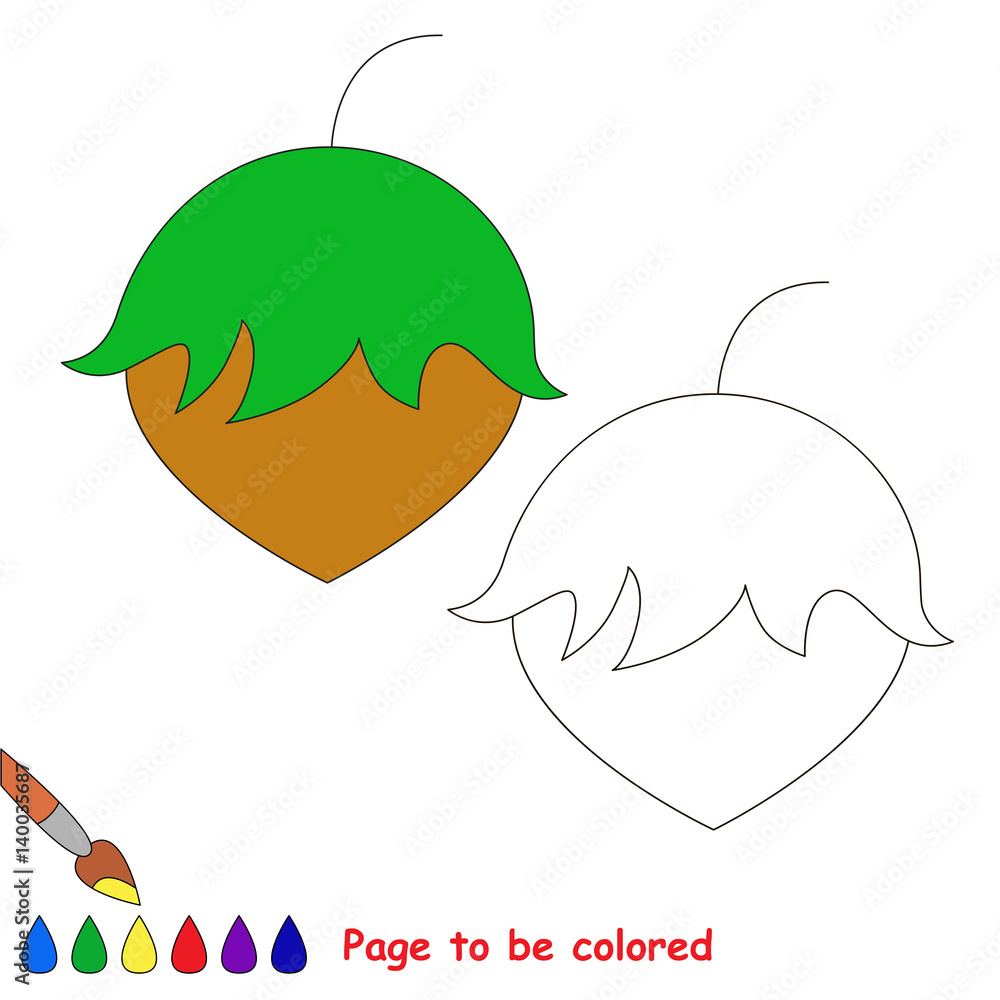 Fototapeta premium Page to be colored, simple education game for kids.