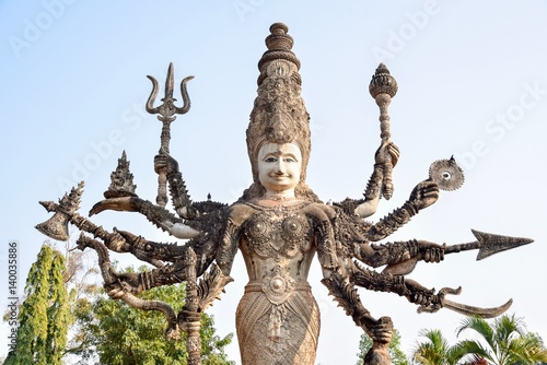Giant Concrete Hindu Sculptures at Sala Keoku in Nong Khai