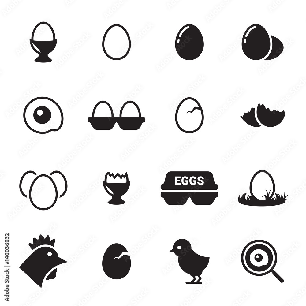 Egg icons set